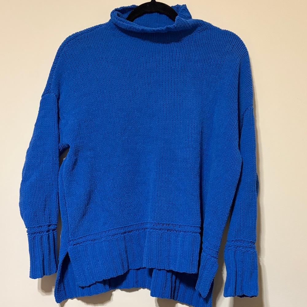 New Directions Vibrant Blue Cowl Neck Sweater